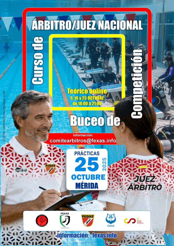 Cartel Curso de árbitro/juez nacional de Buceo de Competición 2025